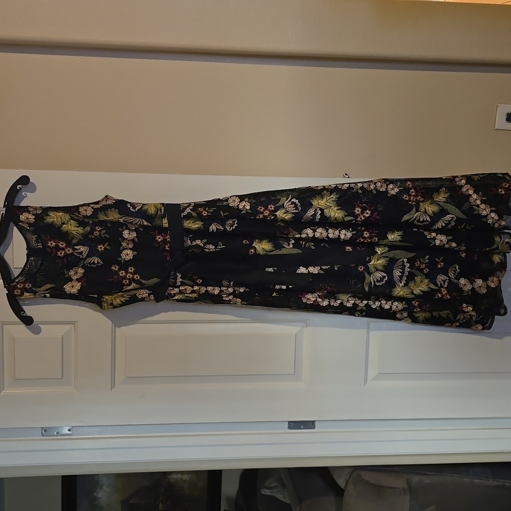 Tahari Black Floral Maxi Dress